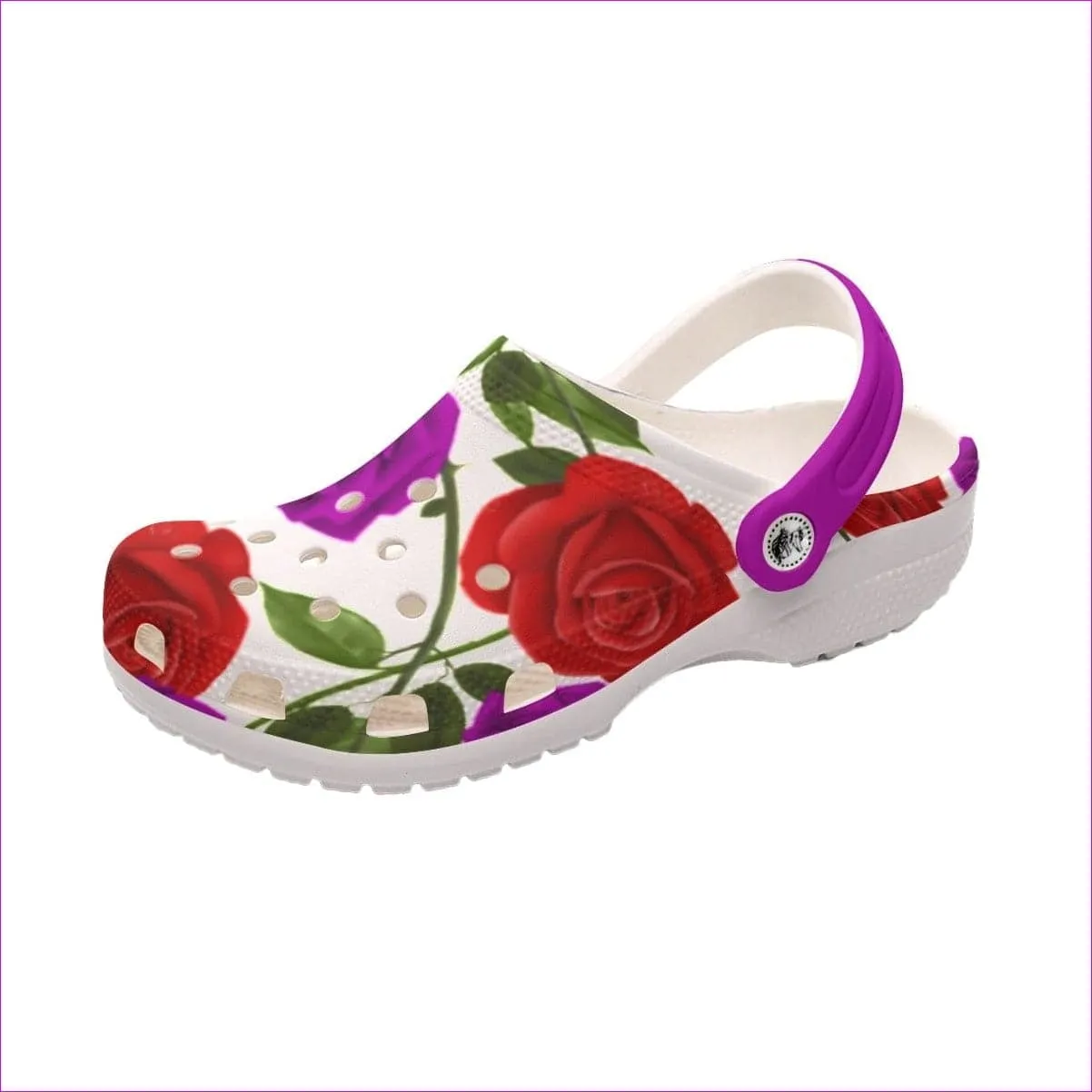 Red Rose Purp Classic Women's Clogs