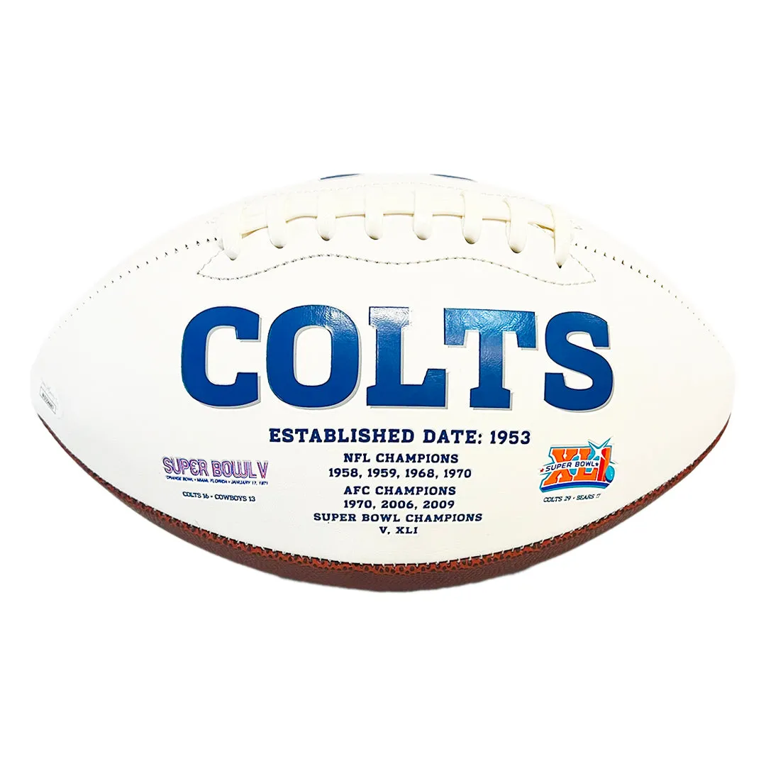 Robert Mathis Signed Indianapolis Colts Official NFL Team Logo White Football (JSA)