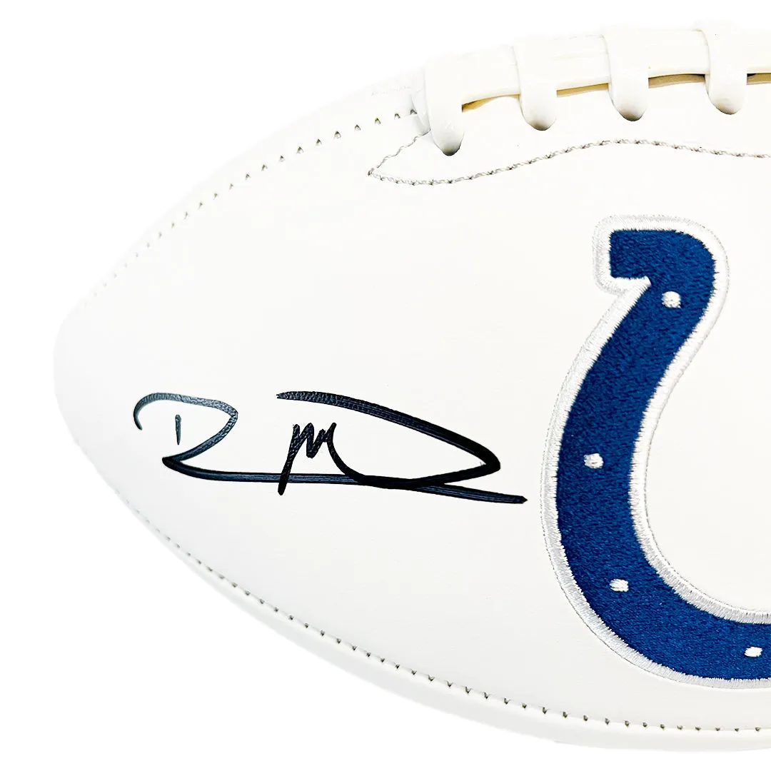 Robert Mathis Signed Indianapolis Colts Official NFL Team Logo White Football (JSA)