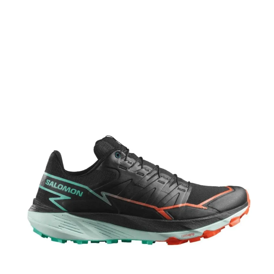 Salomon Women's Thundercross Trail Running Shoes in Black/Cherry Tomato/Electric Green