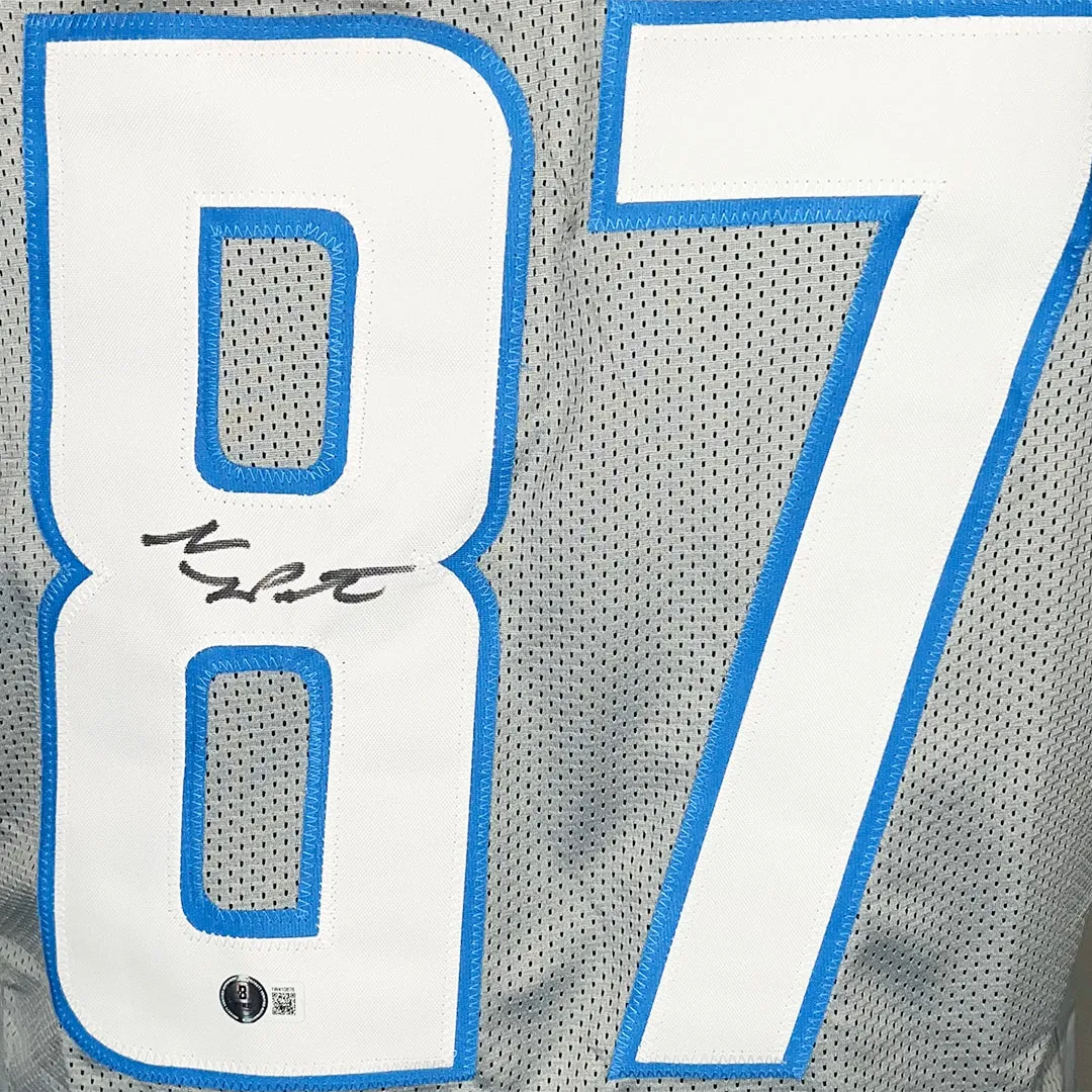 Sam LaPorta Signed Detroit Grey Football Jersey (Beckett)