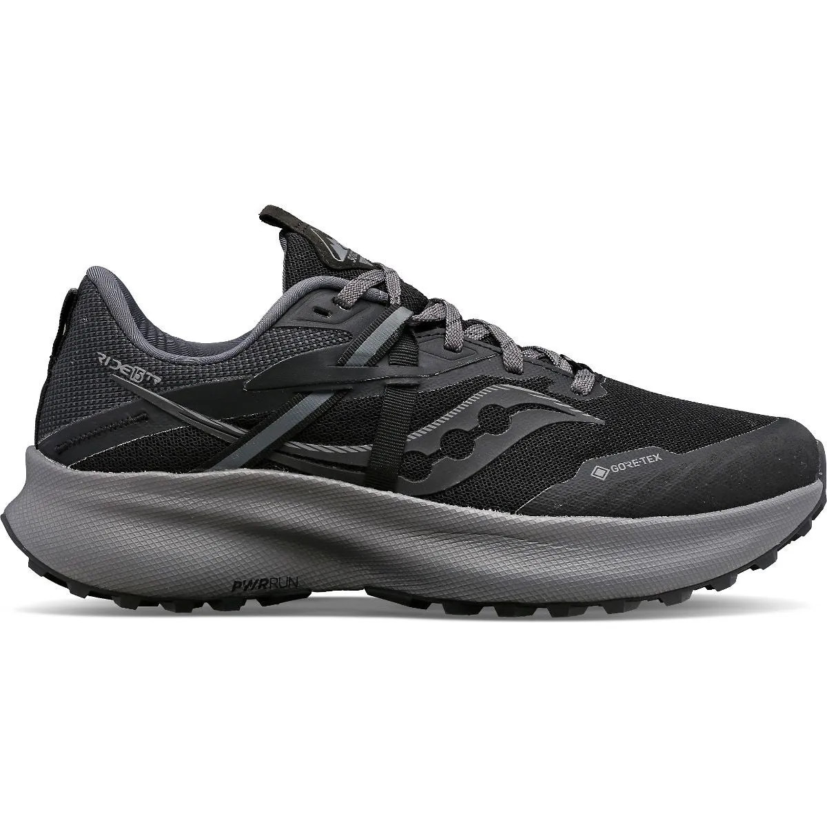 Saucony Ride 15 TR GTX (Mens) - Black/Charcoal