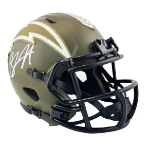 Shawne Merriman Signed Los Angeles Chargers Salute to Service Mini Football Helmet (JSA)