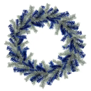 Silver and Blue Tinsel Christmas Wreaths