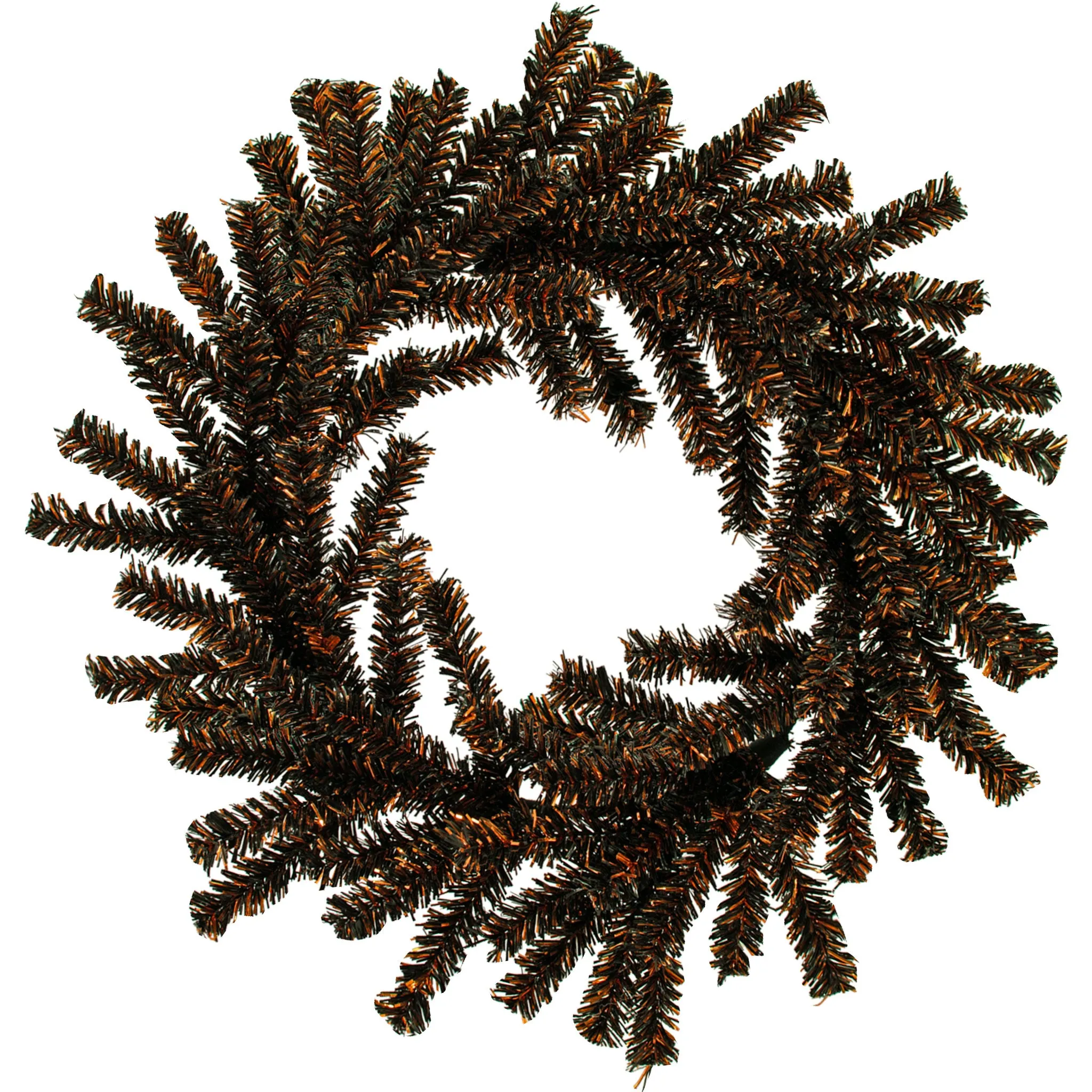 Spooky Orange and Black 1in Firework Tinsel Halloween Wreath