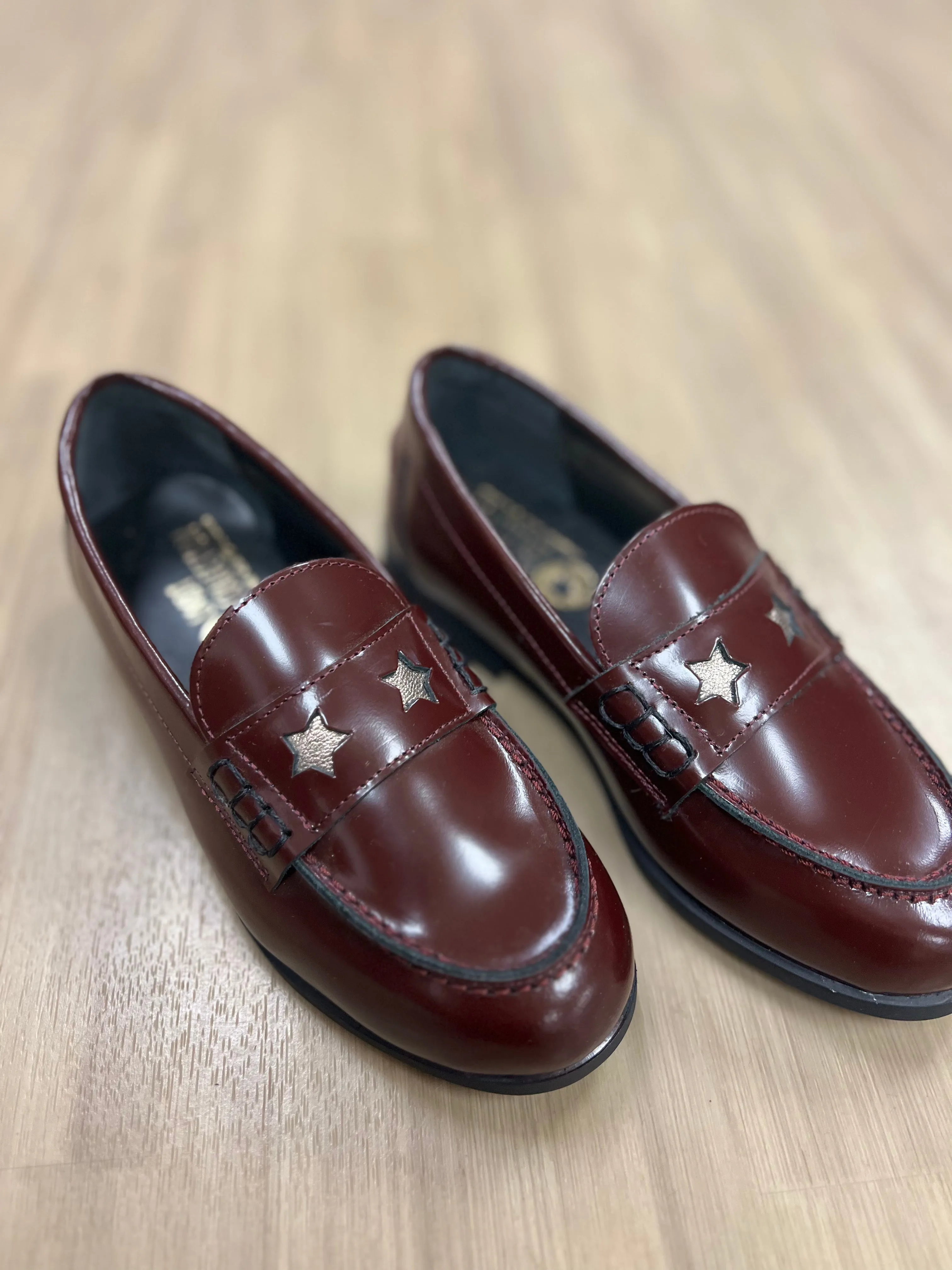 STARS CASTELLANO LOAFER BURGUNDY WITH GOLD STARS