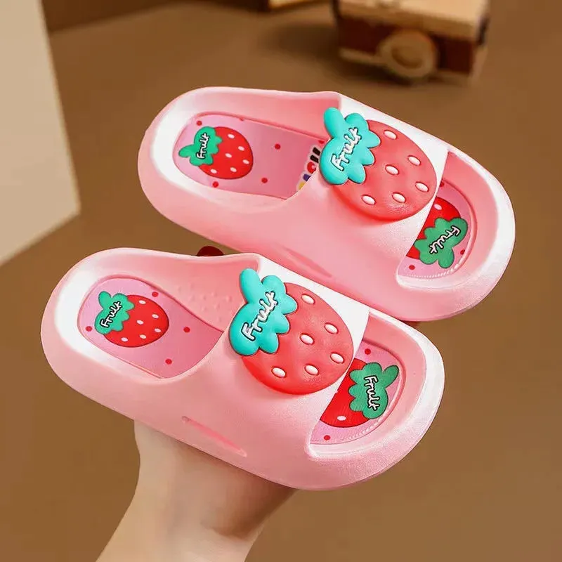 Summer Children Shoes Boy Girl Slippers Cute Cartoon Soft Bottom Open Toe Antiskid Sandals Kids Parent Child Leisure Slippers