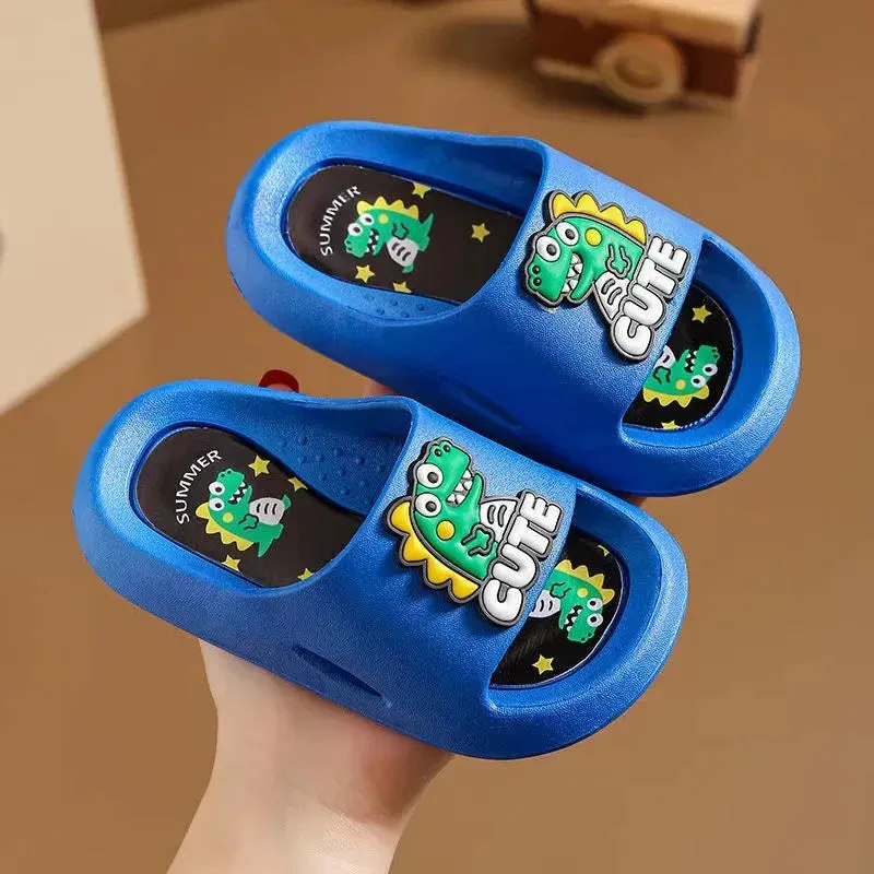 Summer Children Shoes Boy Girl Slippers Cute Cartoon Soft Bottom Open Toe Antiskid Sandals Kids Parent Child Leisure Slippers