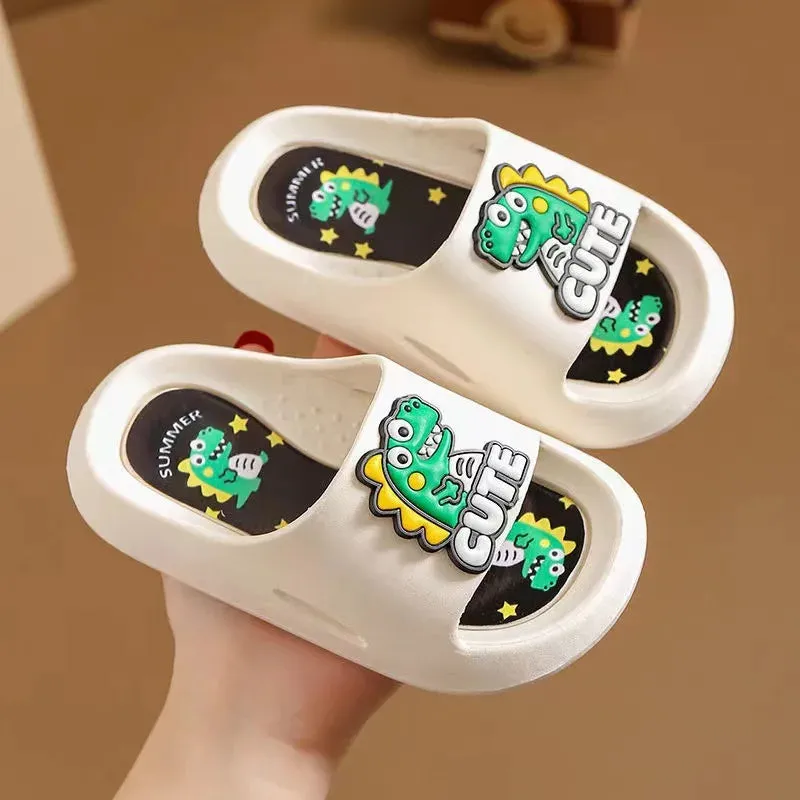 Summer Children Shoes Boy Girl Slippers Cute Cartoon Soft Bottom Open Toe Antiskid Sandals Kids Parent Child Leisure Slippers