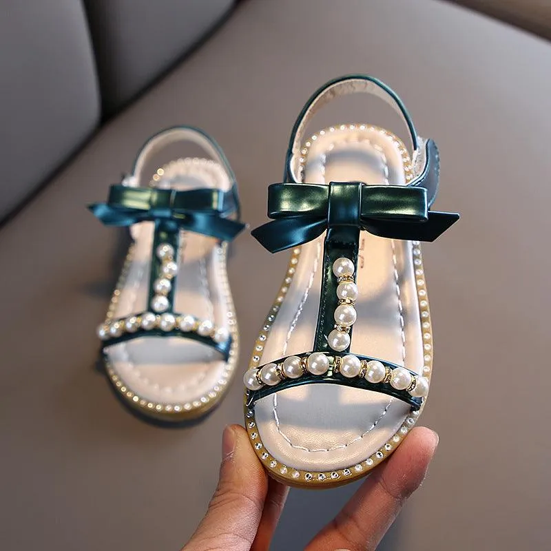 Sweet Princess Style Girls' Sandals Pearl Bow Pure Princess Aura The Perfect Blend of Comfort and Beauty