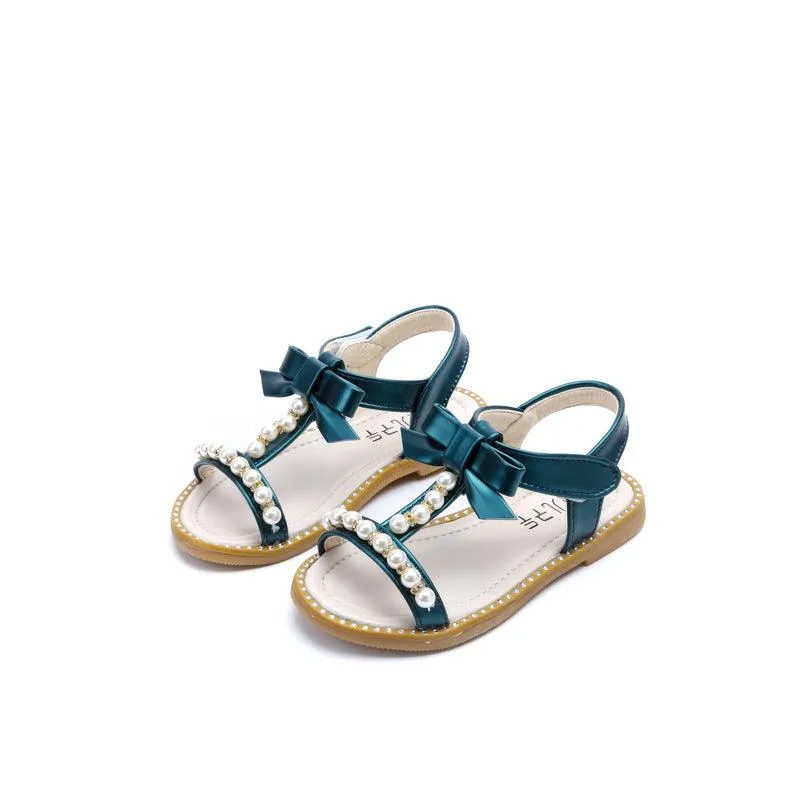 Sweet Princess Style Girls' Sandals Pearl Bow Pure Princess Aura The Perfect Blend of Comfort and Beauty