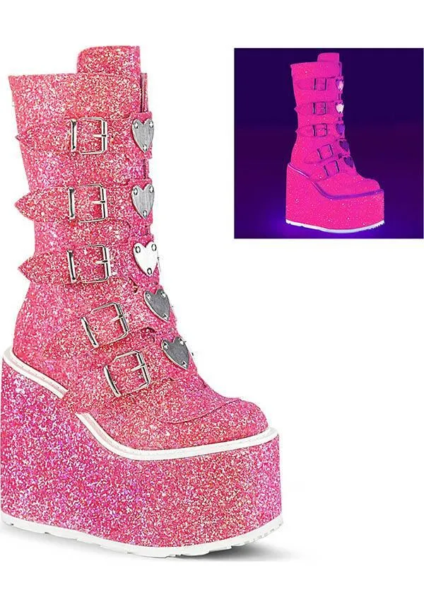 SWING-230G [Pink Glitter] | PLATFORM BOOTS [PREORDER]