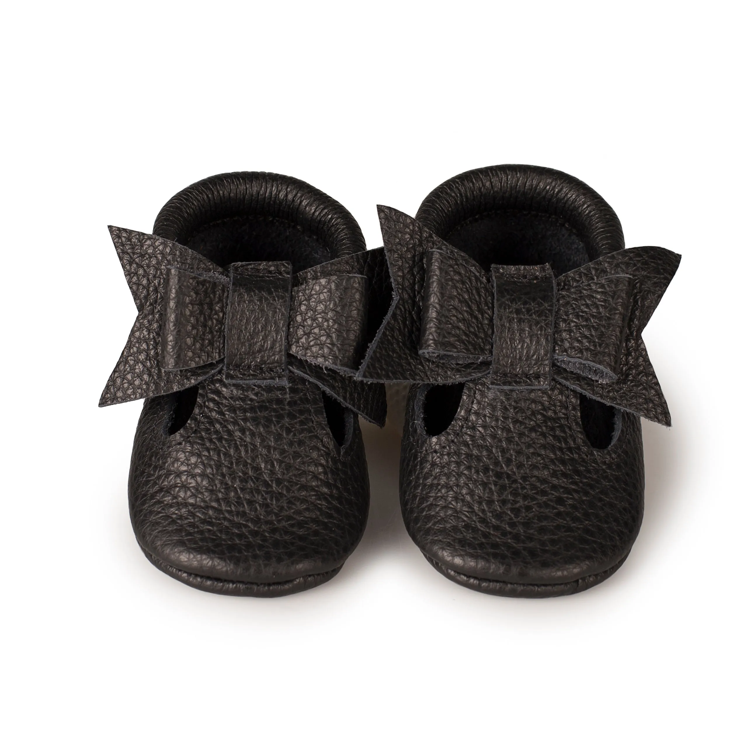 T-strap baby shoes with bow