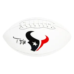 Tank Dell Signed Houston Texans Official NFL Team Logo Football (JSA)