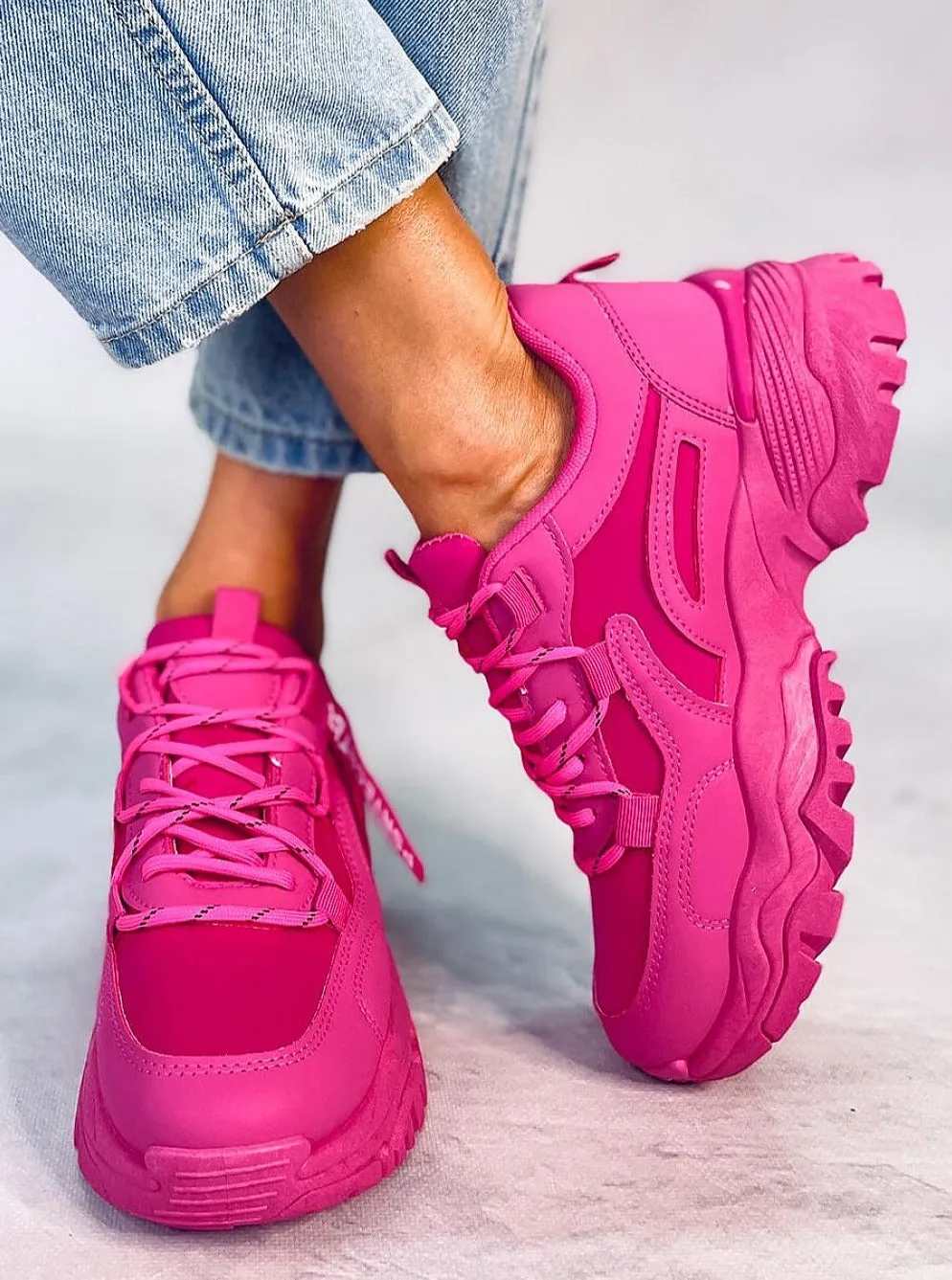 TEEK - Fuchsia Laced Sport Sneakers