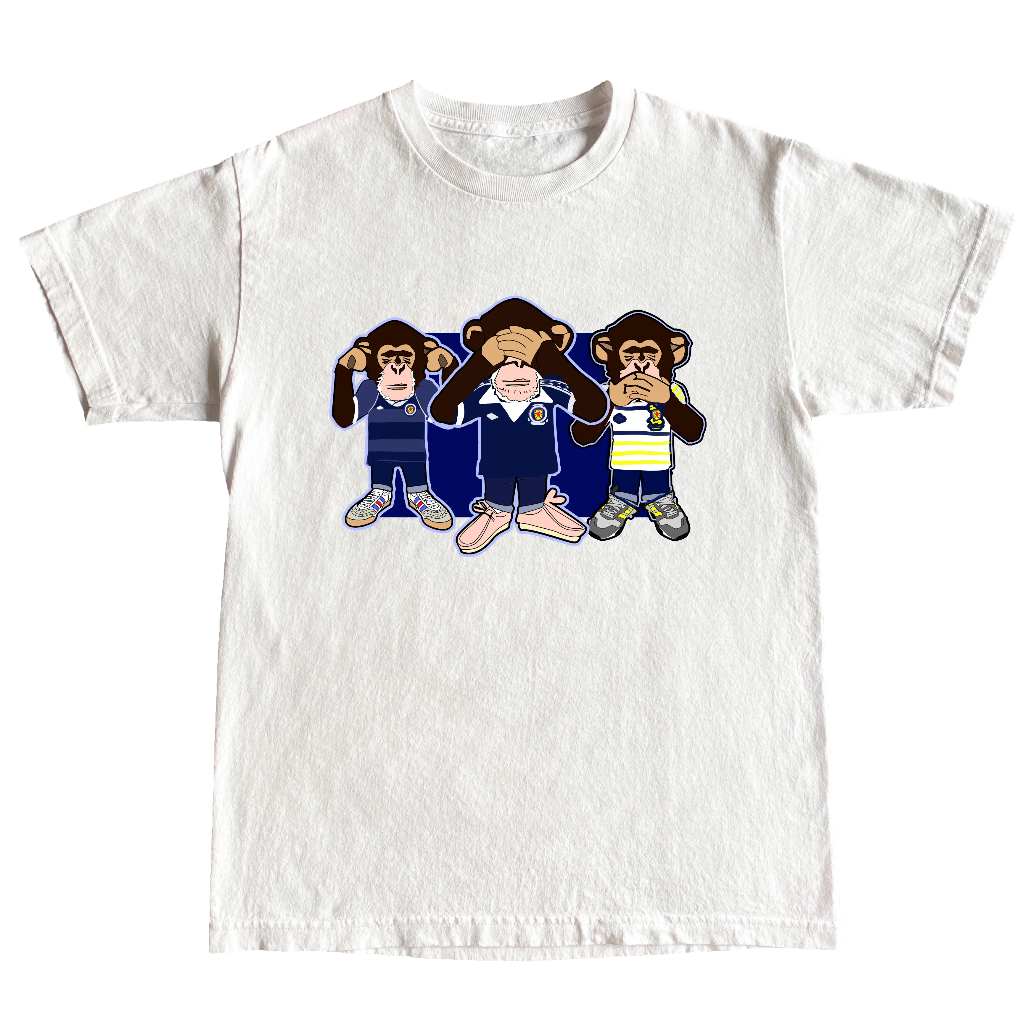 Three Wise Monkeys Scotland euro 24 Regular Fit T-Shirt