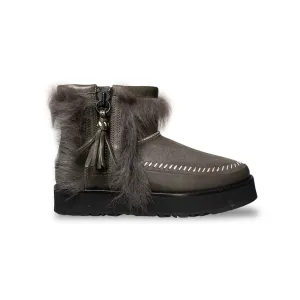 UGG Fluff Punk Black Olive Boots - Women's