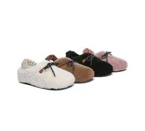 UGG Slippers Women Curly Sheepskin Wool Slingback Barrett