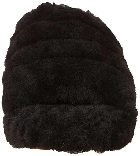 UGG Women's Fluff Yeah Slide Slipper, Black, 9 M US