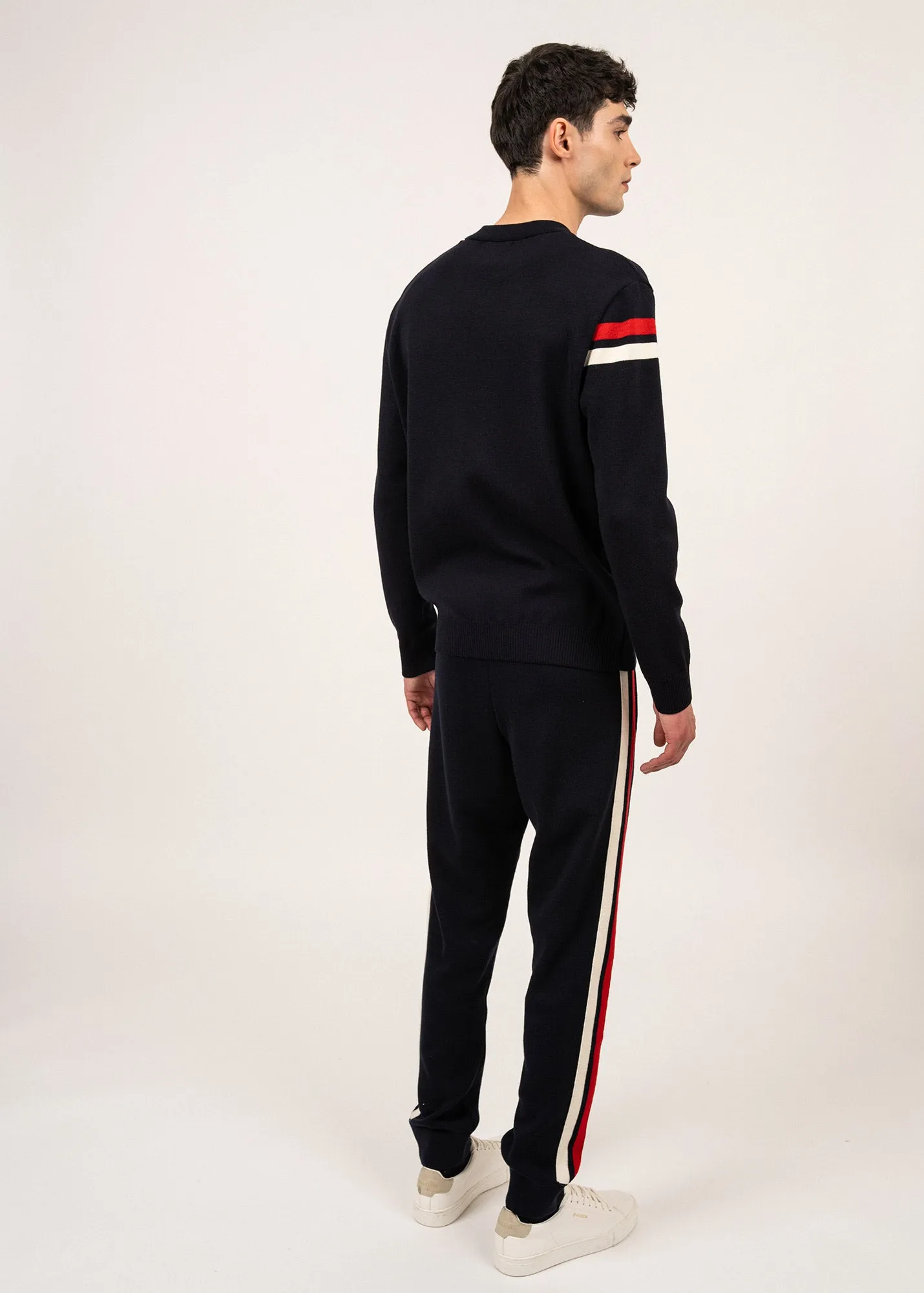 Viking wool pants with contrasting stripes - SAINT JAMES x Kappa (NAVY/ECUME/TULIPE)