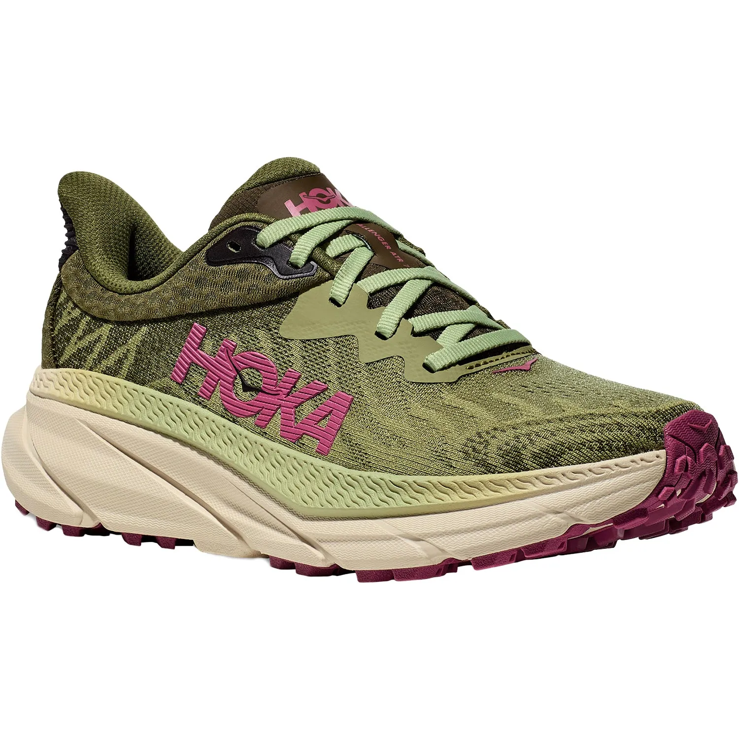 Women's Hoka Challenger ATR 7 Forest Floor/Beet Root Mesh