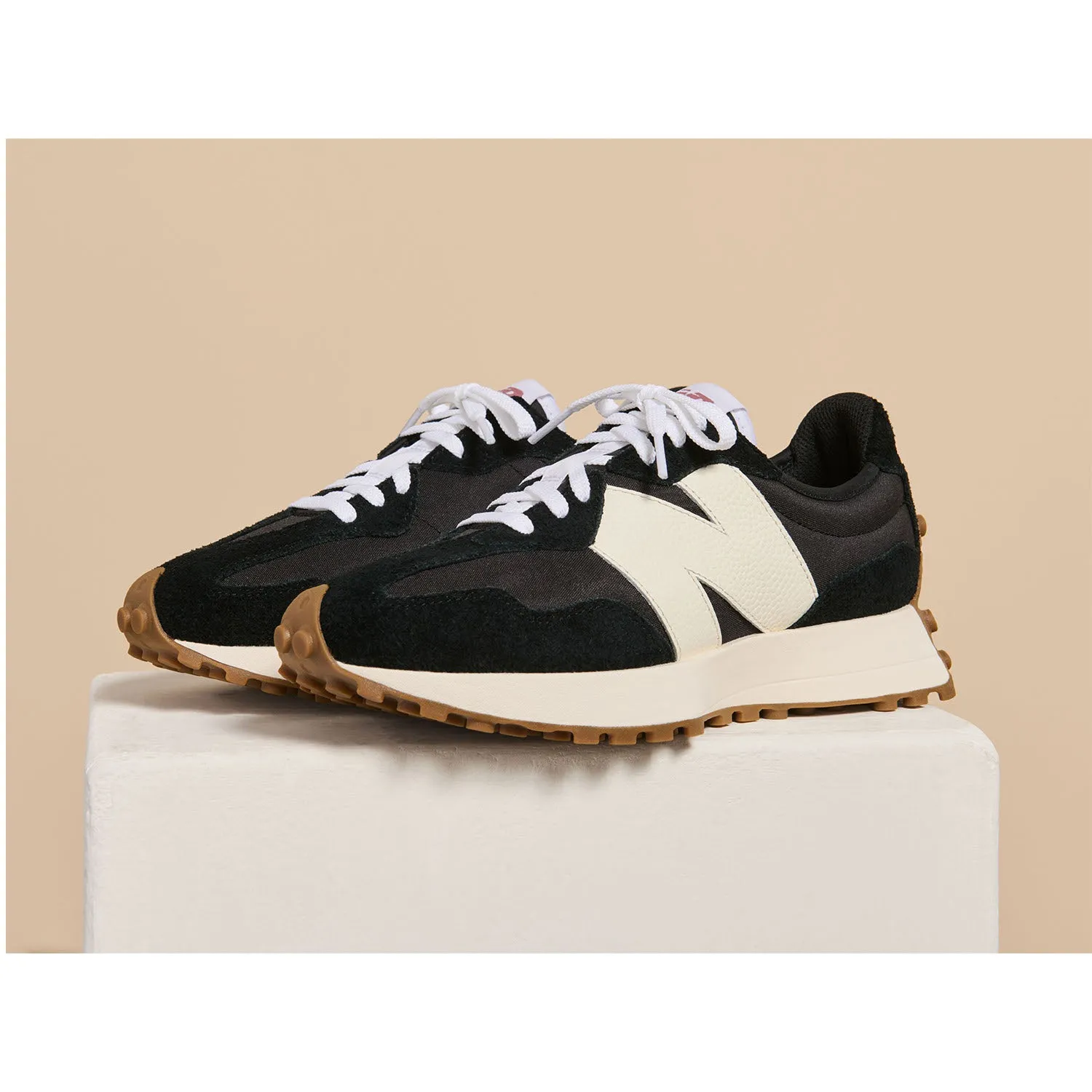 Women's New Balance WS327BL Black/White Suede