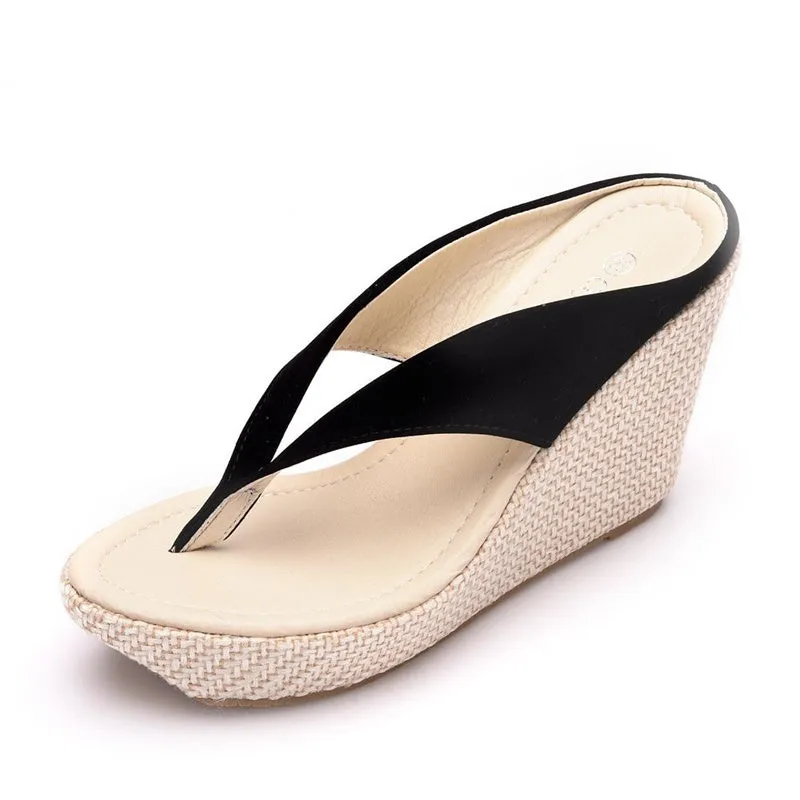 Womens Sexy Casual Wedges Flip-Flop Platform Heels Slippers