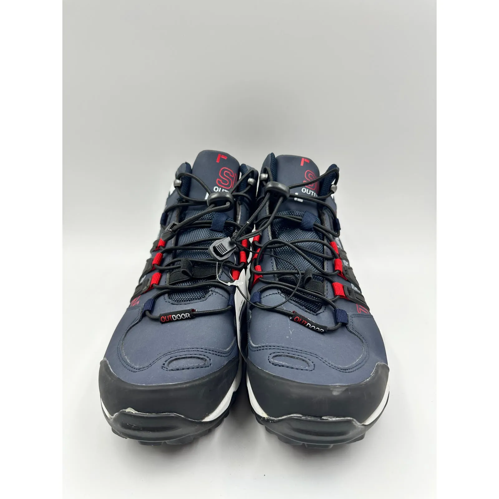 Women's Size 8.5, Water Proof High Top Hiker, Navy Blue w/ Red and White Accents