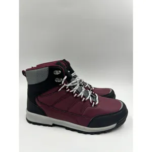 Women's size 9.5, Burgundy High Top Hikers w/ Gray Accents, Rugged Toe Caps