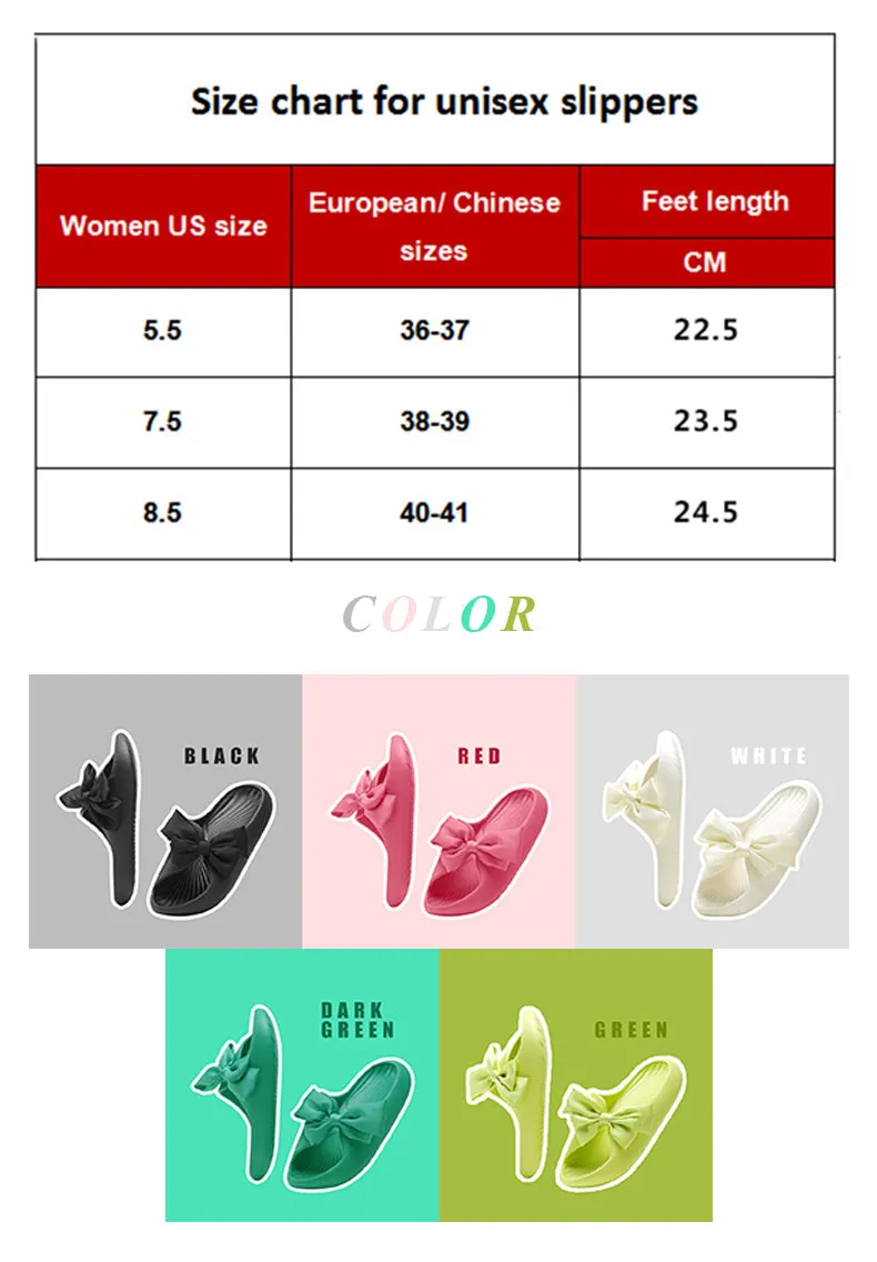 xiangtuibao Summer Women's Slippers Pink Cute Bow Sandals EVA Non-slip Breath Home Ladies Slides Lightweight Soft Outdoor Sandals Girls JK