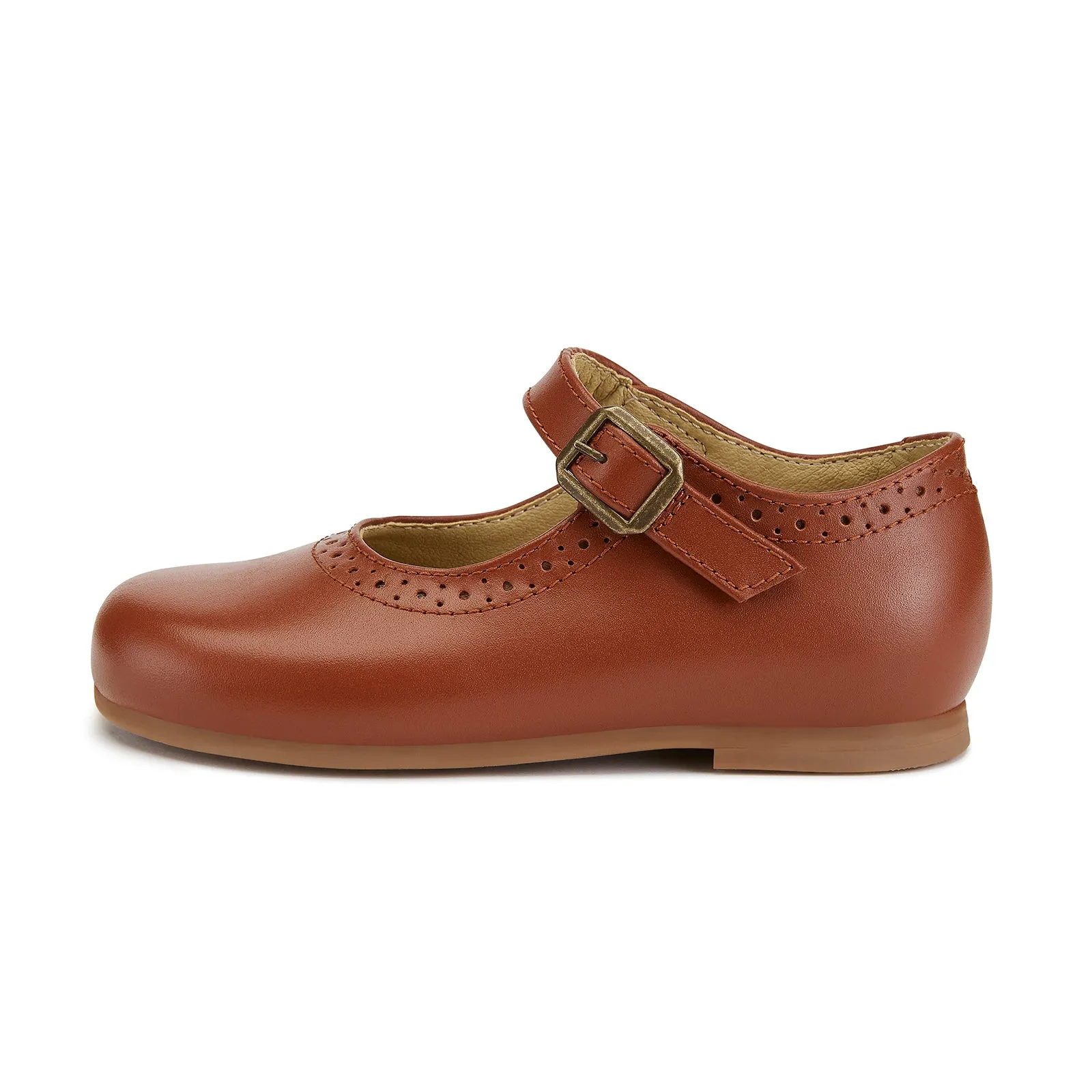 Young Soles Diana Cognac Mary Jane Leather Shoes