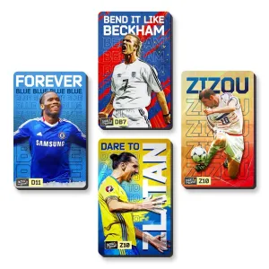 Zlatan Ibrahimovic & Jose Mourinho Football Design Fridge Magnets Set, 4mm Thick, Glossy Finish, Set of 2, Gift for Sports Fans (Combo of 4)